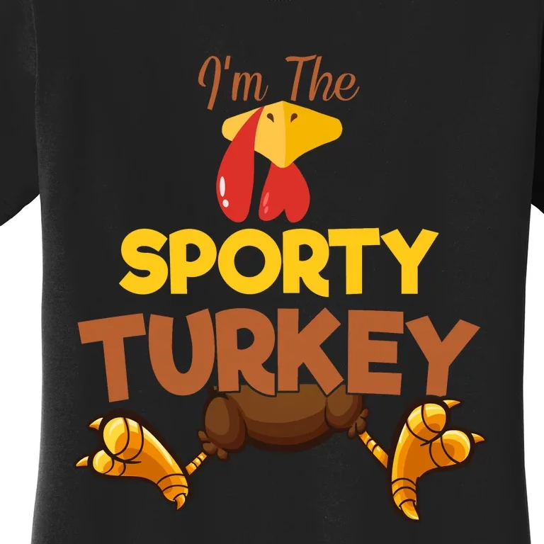 Sporty Turkey Matching Family Group Thanksgiving Gifts Women's T-Shirt