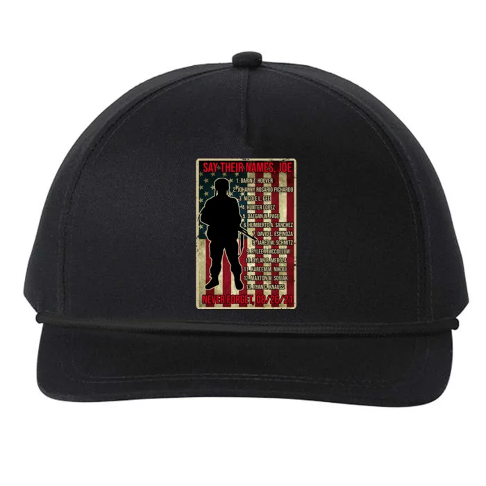 Say Their Names Joe Of 13 Fallen Soldiers Tribute Snapback Five-Panel Rope Hat