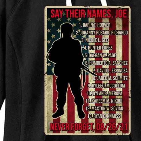 Say Their Names Joe Of 13 Fallen Soldiers Tribute Women's Fleece Hoodie