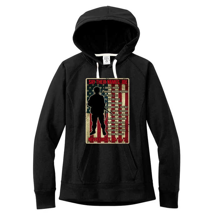 Say Their Names Joe Of 13 Fallen Soldiers Tribute Women's Fleece Hoodie