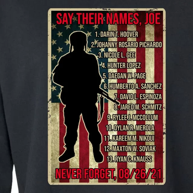 Say Their Names Joe Of 13 Fallen Soldiers Tribute Cropped Pullover Crew