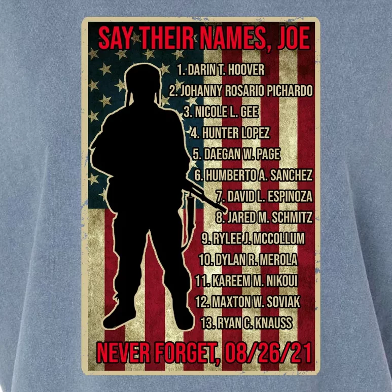 Say Their Names Joe Of 13 Fallen Soldiers Tribute Garment-Dyed Women's Muscle Tee