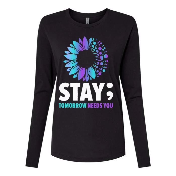 Stay Tomorrow Needs You Mental Health Awareness Support Womens Cotton Relaxed Long Sleeve T-Shirt