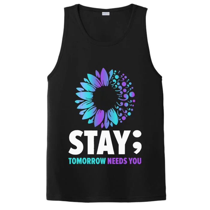 Stay Tomorrow Needs You Mental Health Awareness Support Performance Tank