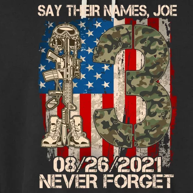 Say Their Names Joe 082621 Never Forget Garment-Dyed Fleece Hoodie