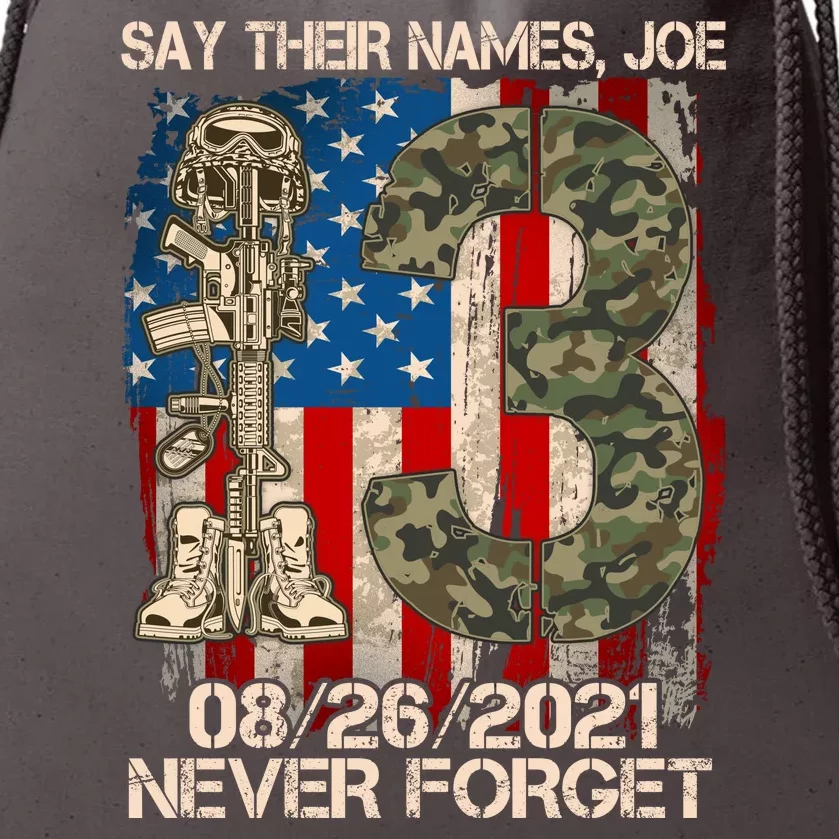 Say Their Names Joe 082621 Never Forget Drawstring Bag