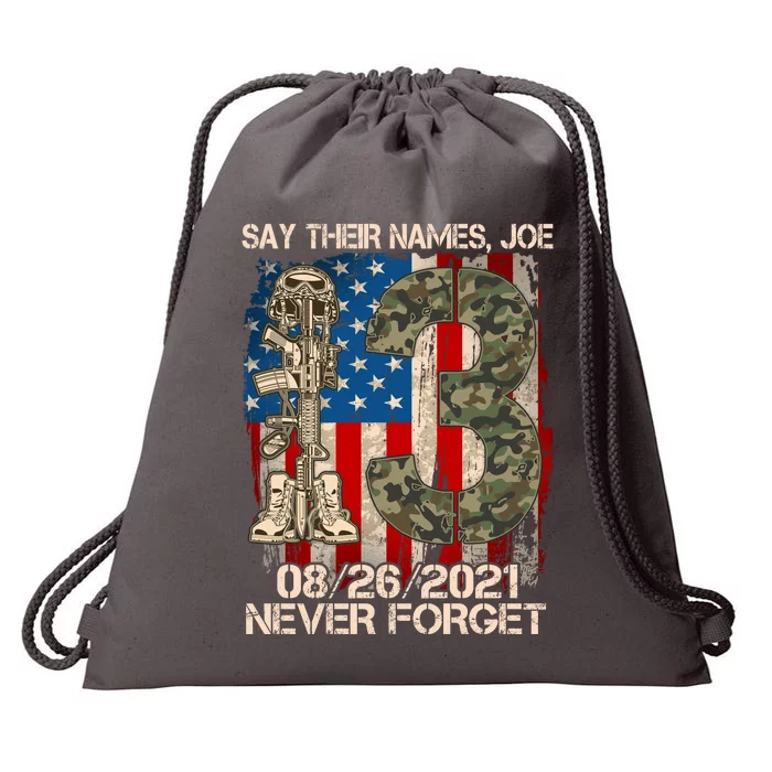 Say Their Names Joe 082621 Never Forget Drawstring Bag