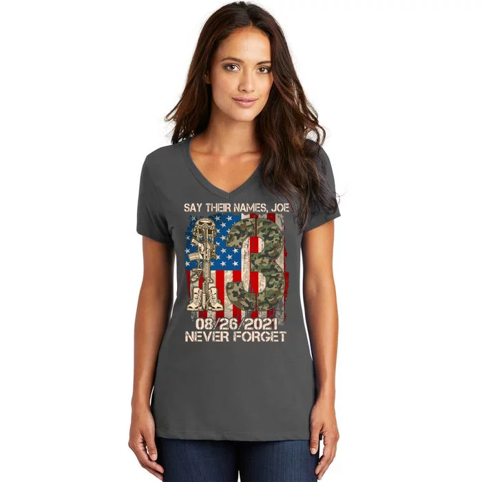 Say Their Names Joe 082621 Never Forget Women's V-Neck T-Shirt