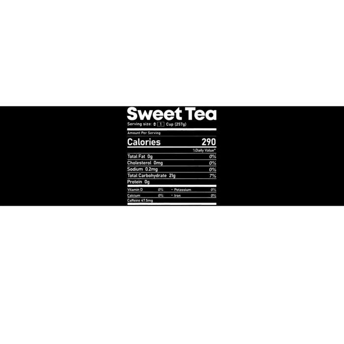 Sweet Tea Nutrition Facts Funny Thanksgiving Christmas Food Bumper Sticker