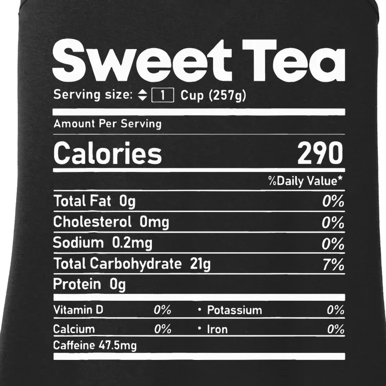 Sweet Tea Nutrition Facts Funny Thanksgiving Christmas Food Ladies Essential Tank