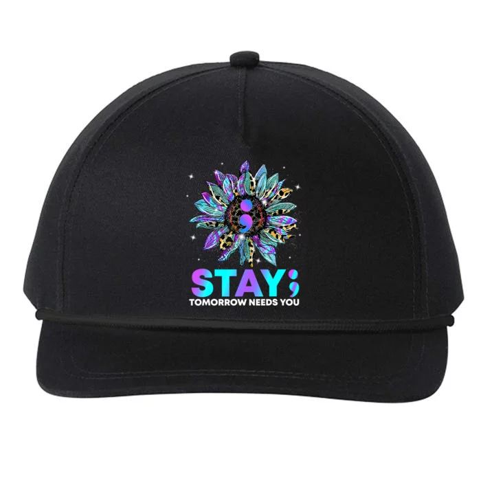 Stay Tomrrow Needs You Suicide Prevention Awareness Snapback Five-Panel Rope Hat