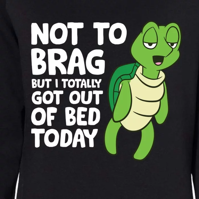 Sea Turtle Not To Brag But I Totally Got Out Of Bed Today Womens California Wash Sweatshirt