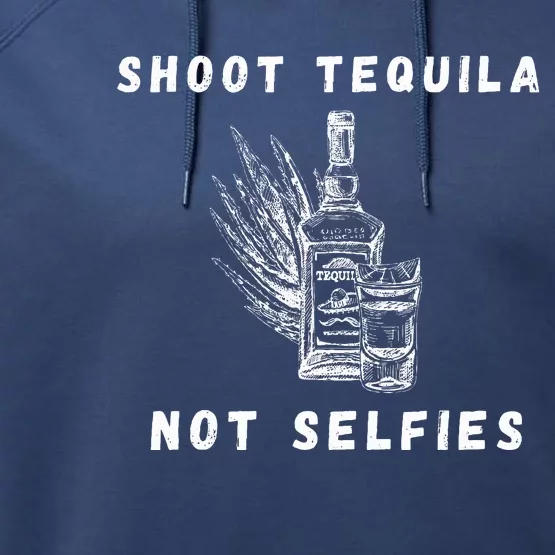 Shoot Tequila Not Selfies Concert Music Performance Fleece Hoodie