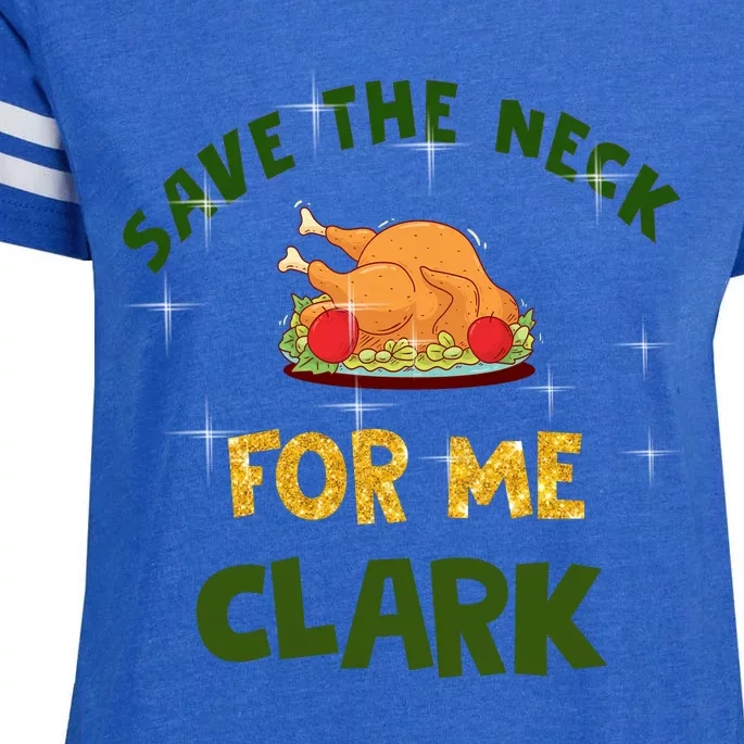 Save The Neck For Me Clark Christmas Enza Ladies Jersey Football T-Shirt