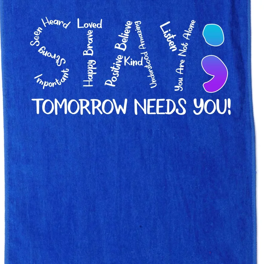 STAY Tomorrow Needs You Semicolon Suicide Prevention Awareness Platinum Collection Golf Towel