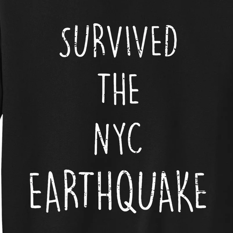 Survived The Nyc Earthquake April 5th 2024 Funny Trendy Meme Tall Sweatshirt