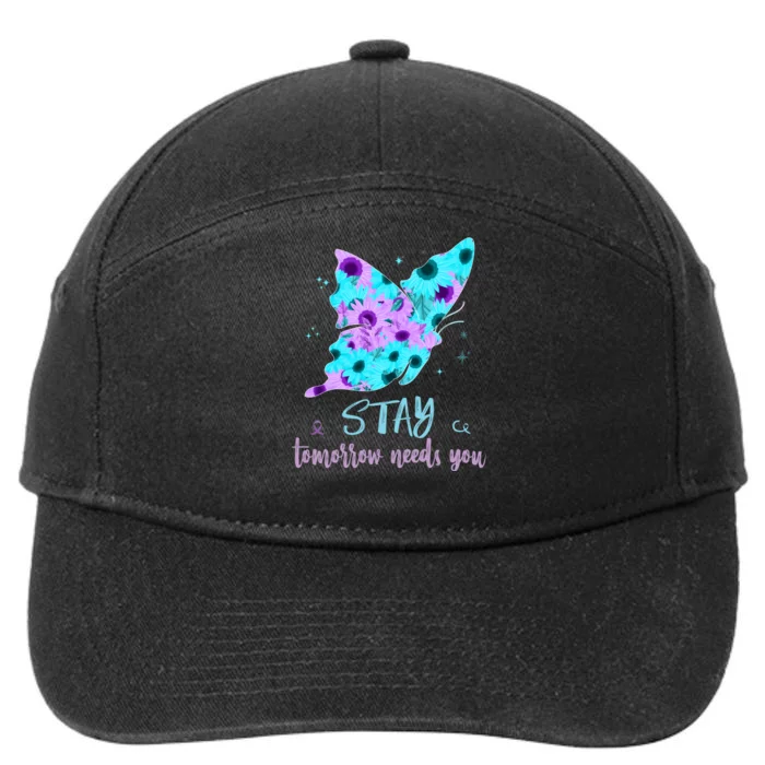 Stay Tomorrow Needs You Mental Health Awareness Support 7-Panel Snapback Hat