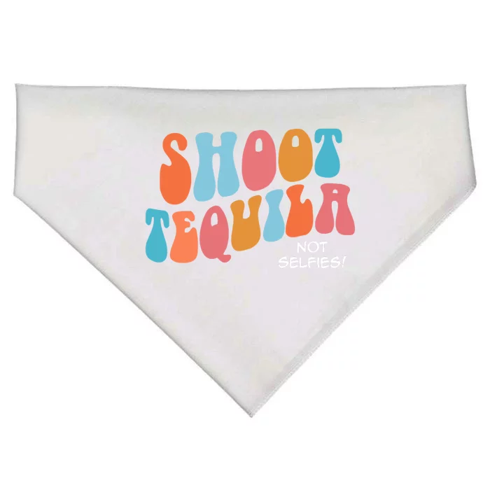 Shoot Tequila Not Selfies Funny Cute Retro Concert USA-Made Doggie Bandana