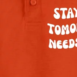 Stay Tomorrow Needs You Retro Mental Health Dry Zone Grid Performance Polo