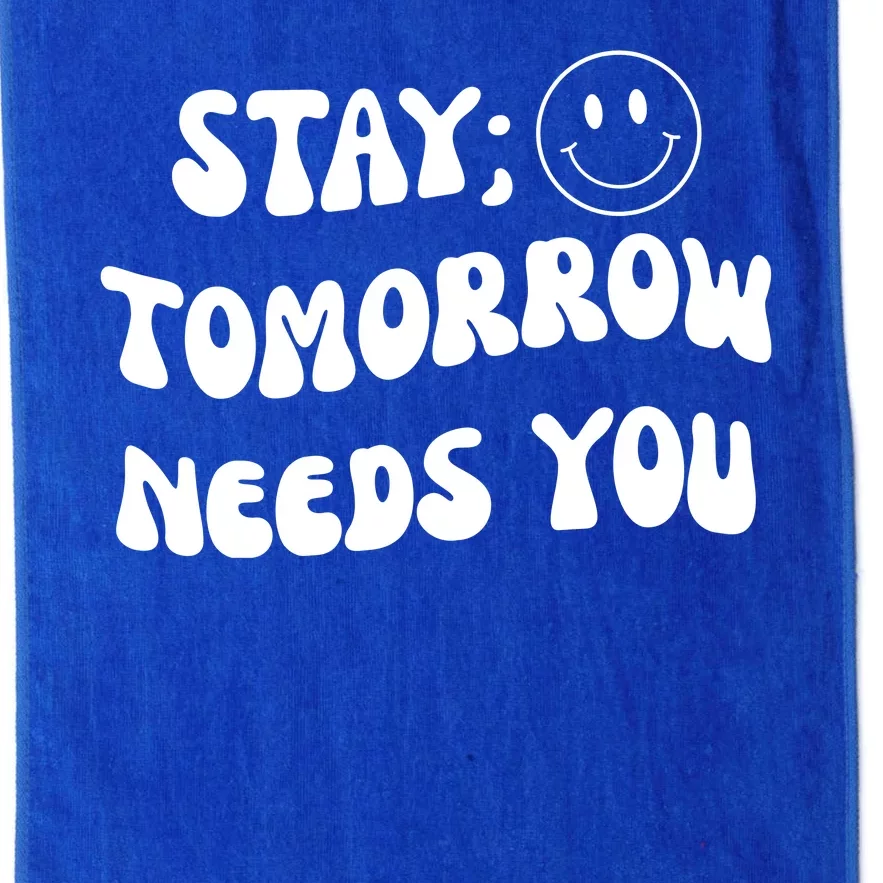 Stay Tomorrow Needs You Retro Mental Health Platinum Collection Golf Towel