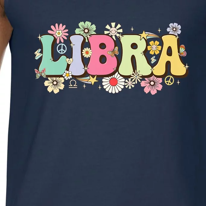 September To October Birthday Groovy Retro Libra Zodiac Sign Funny Gift Comfort Colors® Tank Top