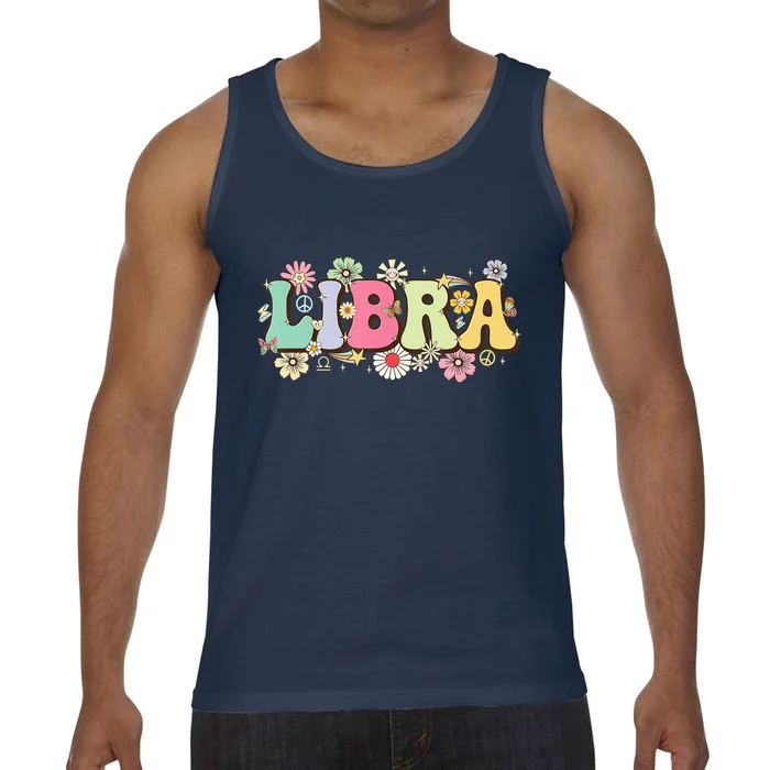 September To October Birthday Groovy Retro Libra Zodiac Sign Funny Gift Comfort Colors® Tank Top