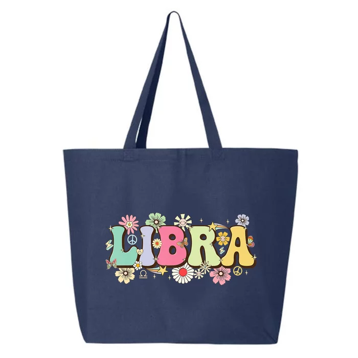 September To October Birthday Groovy Retro Libra Zodiac Sign Funny Gift 25L Jumbo Tote