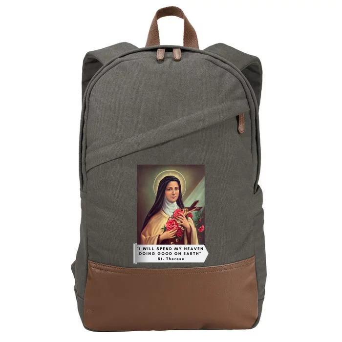 St Therese Of Lisieux Saint Therese Of Jesus Catholic Cute Gift Cotton Canvas Backpack