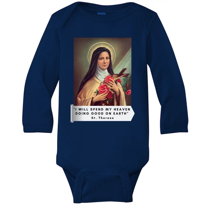 St Therese Of Lisieux Saint Therese Of Jesus Catholic Cute Gift Baby Long Sleeve Bodysuit