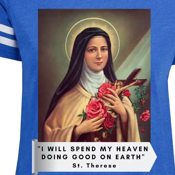 St Therese Of Lisieux Saint Therese Of Jesus Catholic Cute Gift Enza Ladies Jersey Football T-Shirt