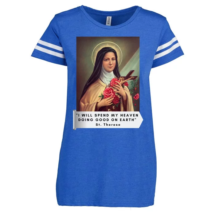 St Therese Of Lisieux Saint Therese Of Jesus Catholic Cute Gift Enza Ladies Jersey Football T-Shirt