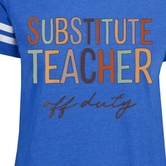 Substitute Teacher Off Duty Last Day Of School Enza Ladies Jersey Football T-Shirt