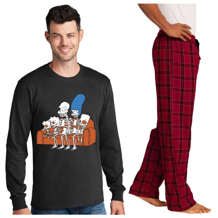 Skeletons Treehouse Of Horror Couch Gag Halloween Long Sleeve Pajama Set