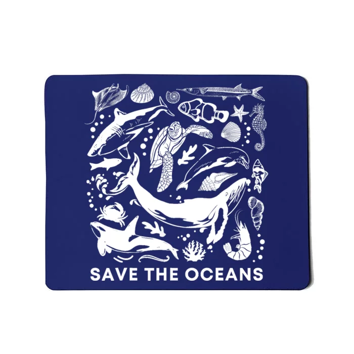 Save the Oceans-Whale Turtle Orca, Climate change-sea lover Mousepad