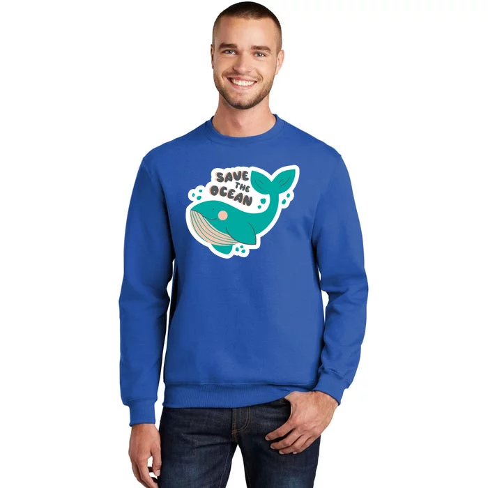 Save The Ocean Whale Illustration Great Gift Sweatshirt