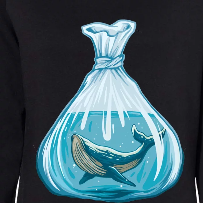 Save The Ocean Whale In A Plastic Bag Meaningful Gift Womens California Wash Sweatshirt