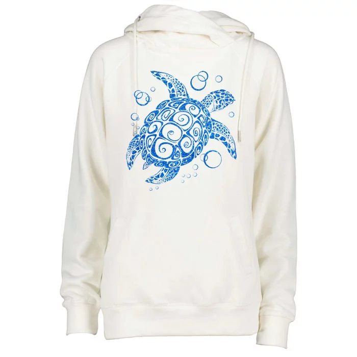 Sea Turtle Ocean Animals Womens Funnel Neck Pullover Hood