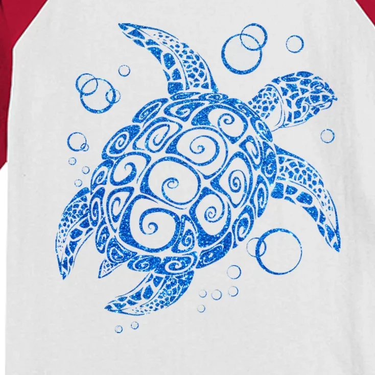 Sea Turtle Ocean Animals Kids Colorblock Raglan Jersey