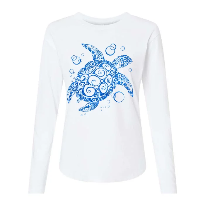 Sea Turtle Ocean Animals Womens Cotton Relaxed Long Sleeve T-Shirt