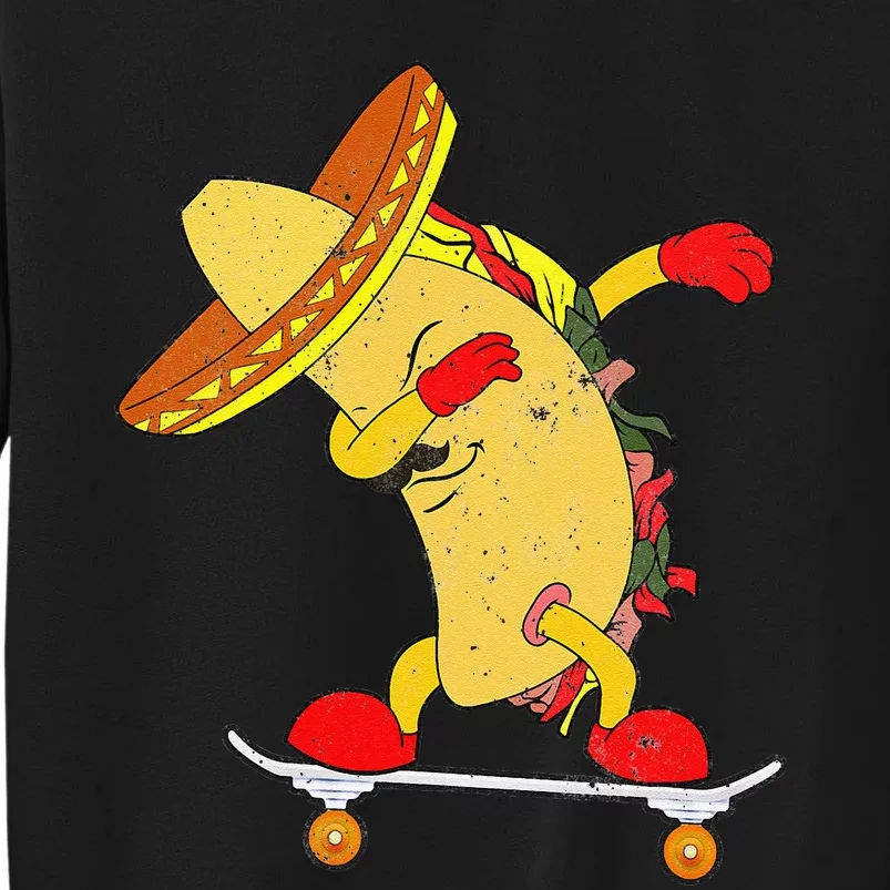 Skateboarding Taco on Skateboard Gift for Skater Tall Sweatshirt