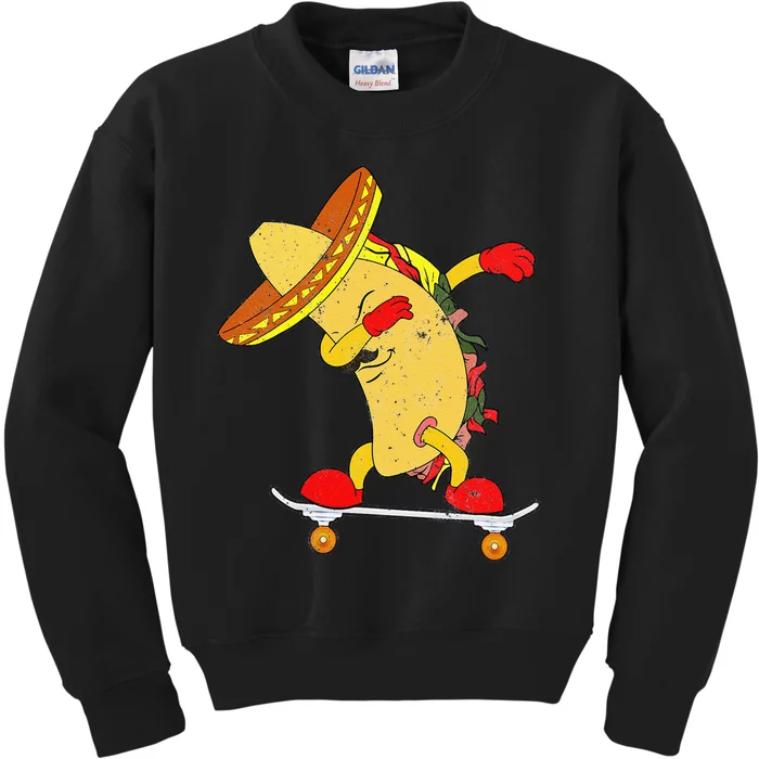 Skateboarding Taco on Skateboard Gift for Skater Kids Sweatshirt