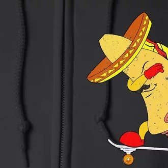 Skateboarding Taco on Skateboard Gift for Skater Full Zip Hoodie