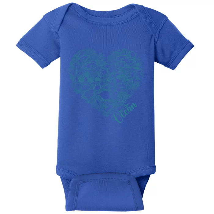 Save The Ocean Sea Love Heart Gift Baby Bodysuit