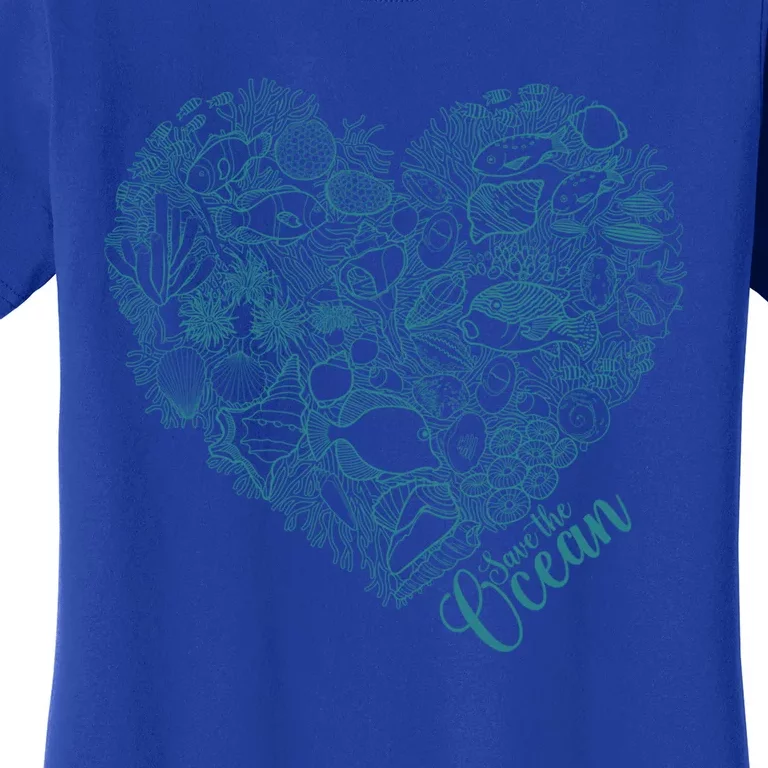 Save The Ocean Sea Love Heart Gift Women's T-Shirt