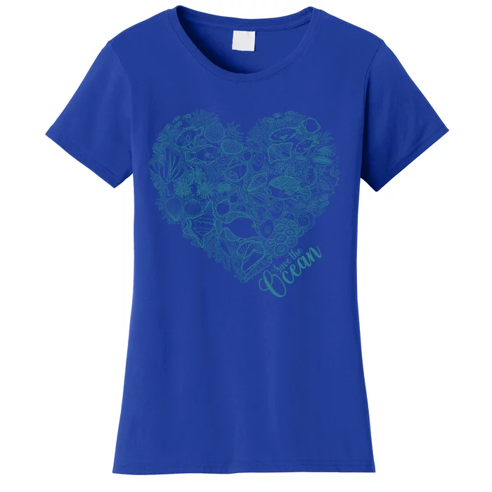 Save The Ocean Sea Love Heart Gift Women's T-Shirt