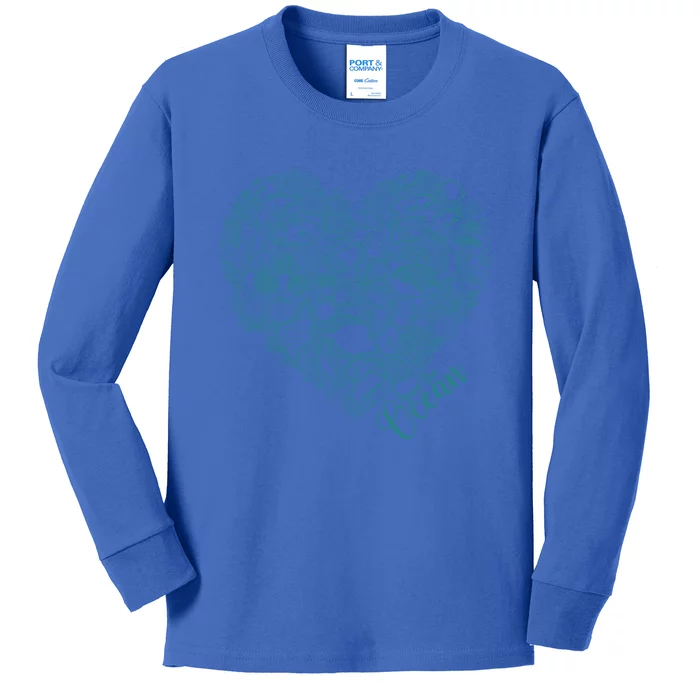 Save The Ocean Sea Love Heart Gift Kids Long Sleeve Shirt