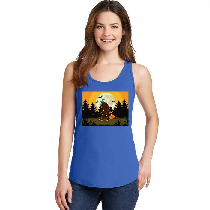 Sasquatch Trick Or Treating Funny Halloween Bigfoot Ladies Essential Tank