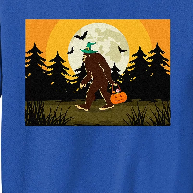 Sasquatch Trick Or Treating Funny Halloween Bigfoot Tall Sweatshirt