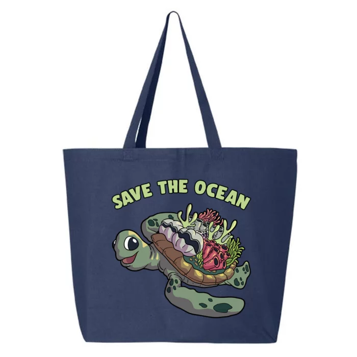 Save The Ocean Sea Turtle Coral Reef Marine Environtal Gift 25L Jumbo Tote