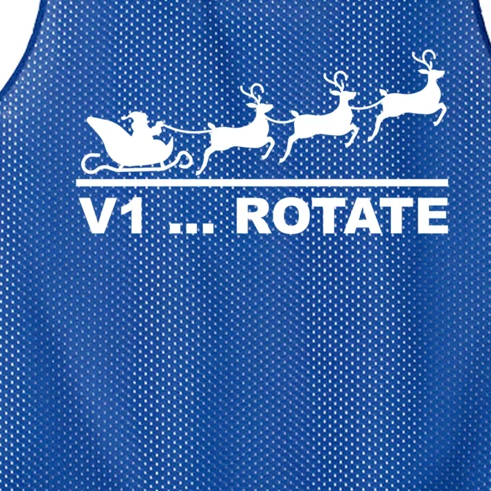 Santa Take Off Funny Pilot Airplane Christmas Gift Mesh Reversible Basketball Jersey Tank